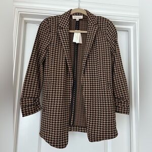 Philosophy Black and Brown Houndstooth Blazer